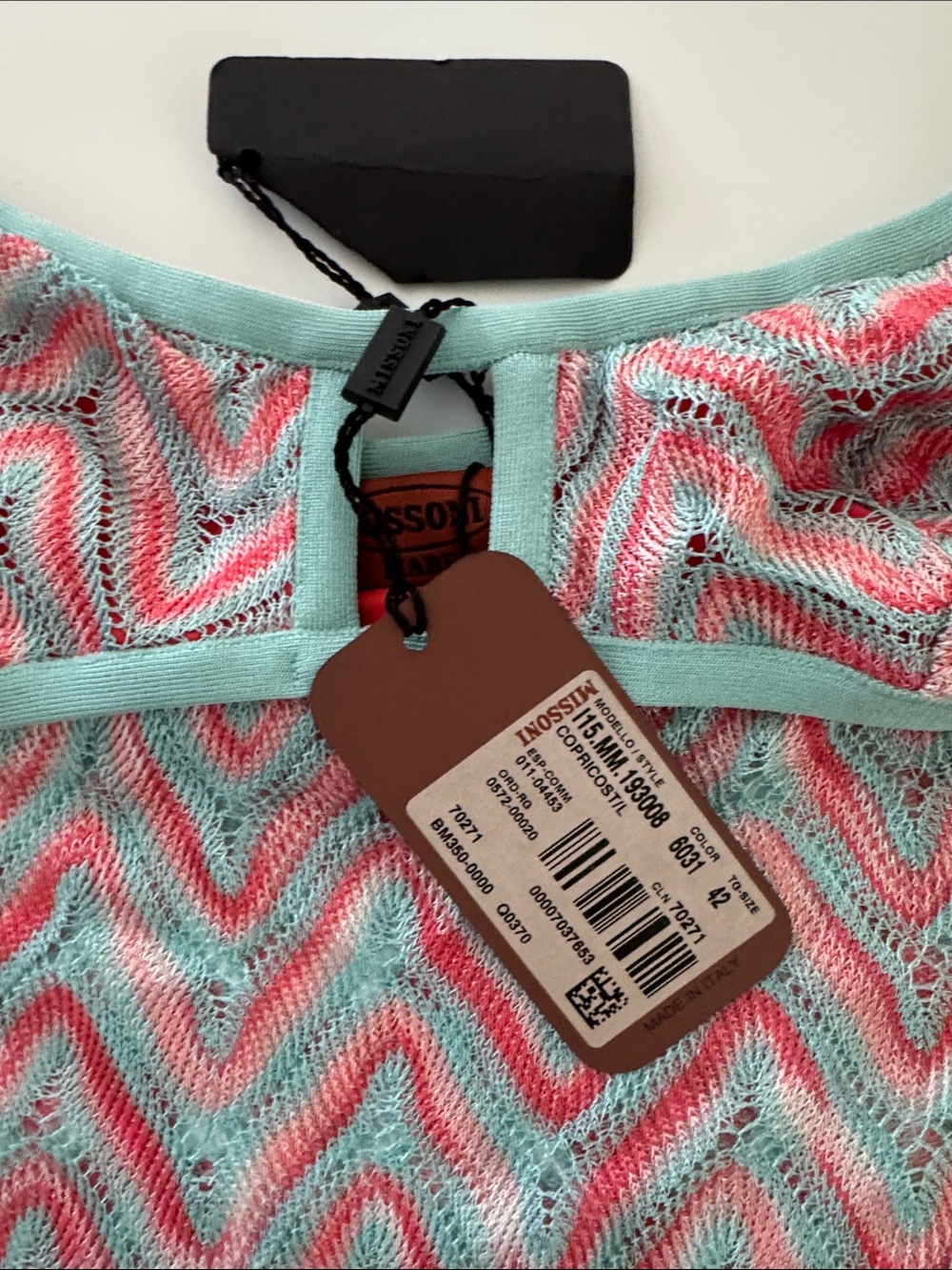 Missoni Zigzag Knit Maxi Dress - Aqua & Coral - Picture 6 of 10